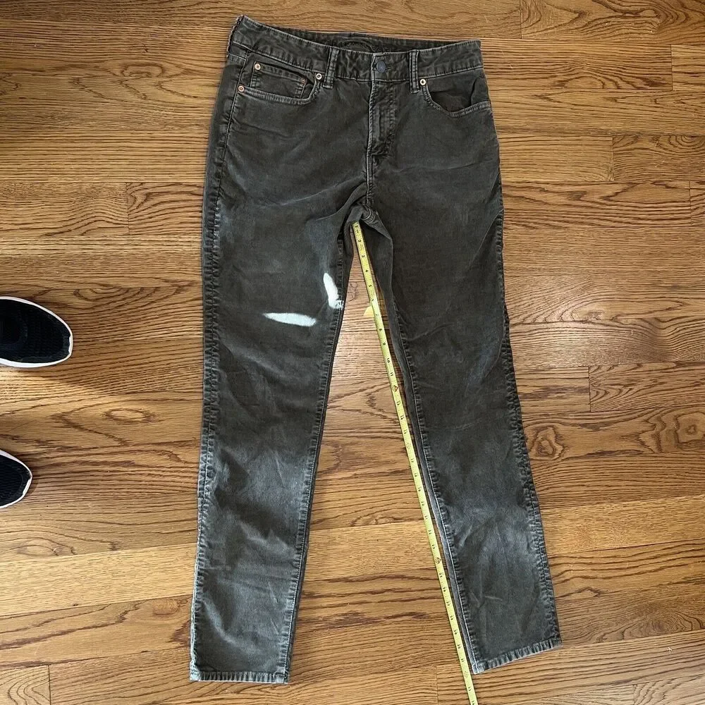 Mens American Eagle Flex Slim Lived-in Corduroy‎ Pants - Grey - 32 X 34